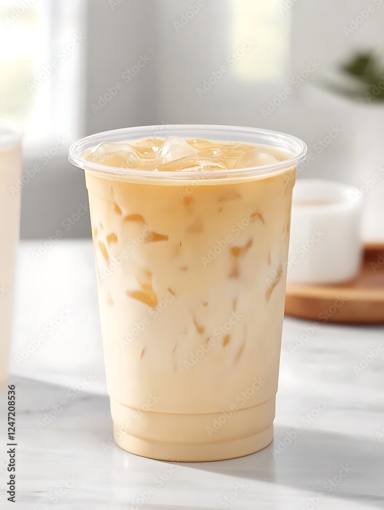 Clean and Aesthetic Iced Milk Tea Close-up Clean and Aesthetic Iced Milk Tea Close-up