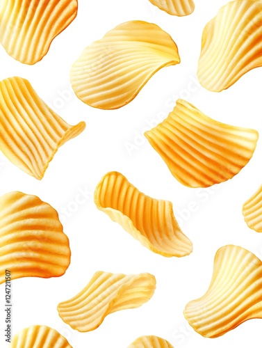 Creative Floating Potato Crisps Composition photo