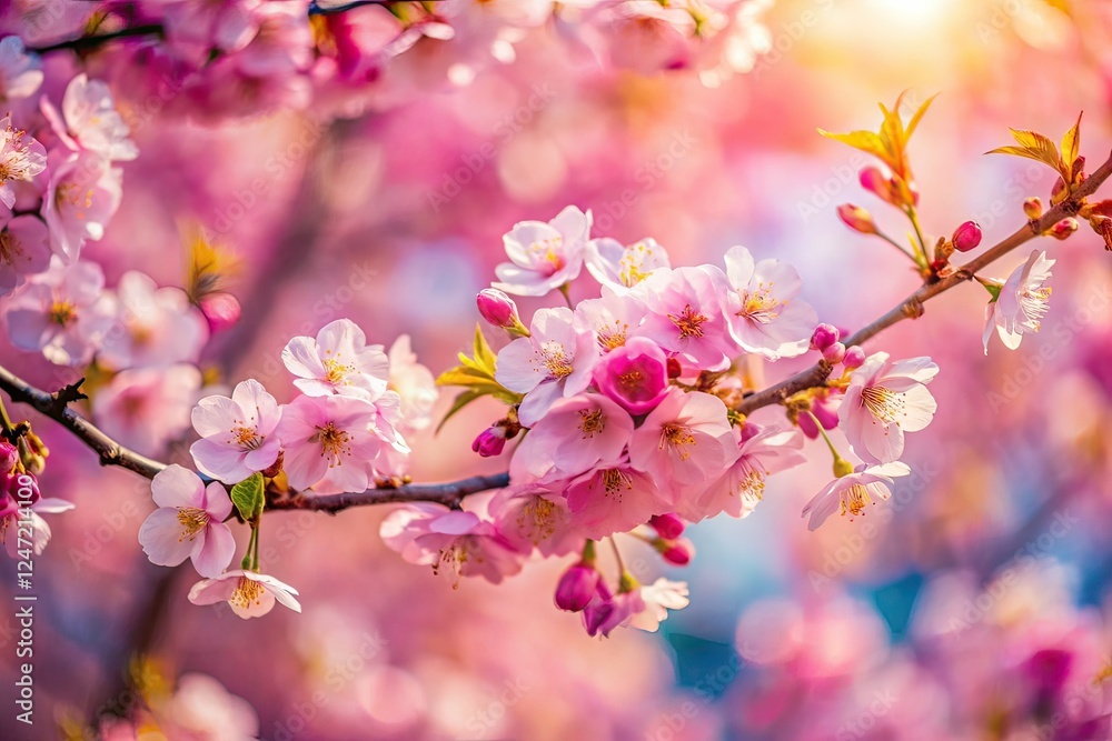 Tilt-Shift Cherry Blossom Watercolor Painting Tilt-Shift Cherry Blossom Watercolor Painting