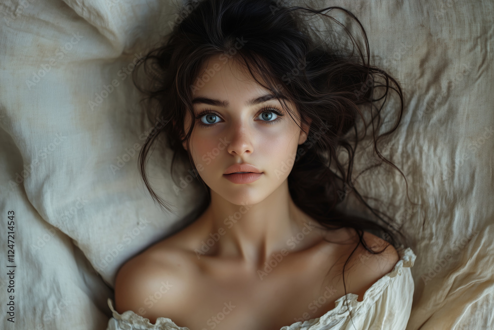 Soft rim lighting creates an enchanting portrait capturing natural beauty Soft rim lighting creates an enchanting portrait capturing natural beauty