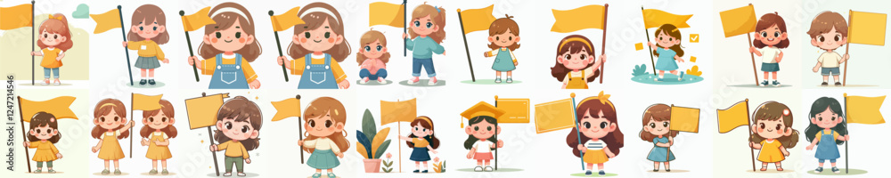 vector of a person carrying a plain flag vector of a person carrying a plain flag
