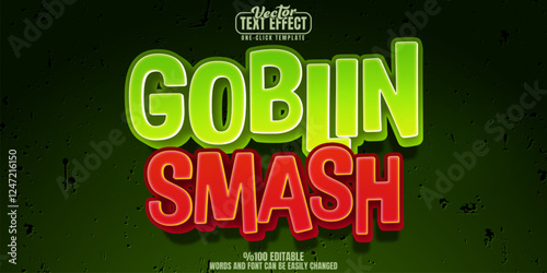 Goblin editable text effect, customizable game and logo 3d font style