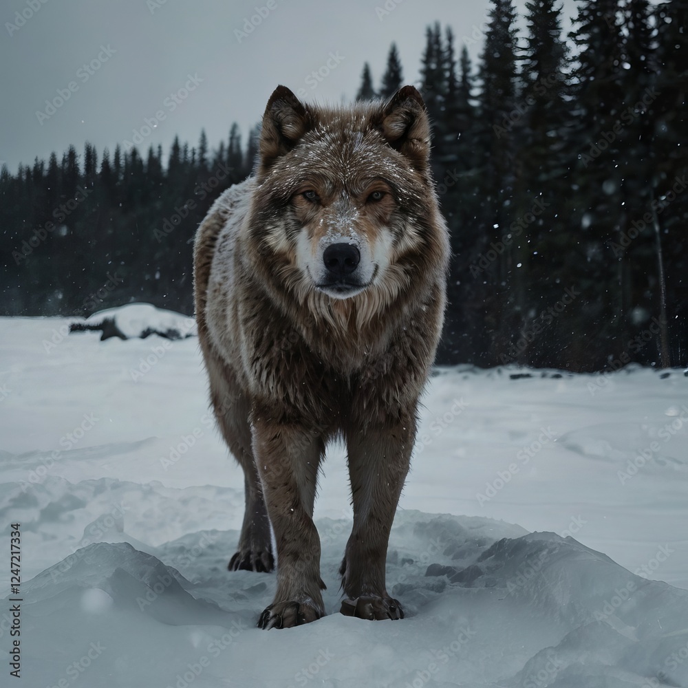 Fototapeta premium wolf in snow