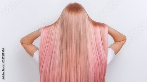Wallpaper Mural Straight long pastel pink hairstyle, sleek hair texture on female back view, soft dye tone, modern salon result, fashion beauty portrait, healthy shiny strands, hair inspiration concept

 Torontodigital.ca