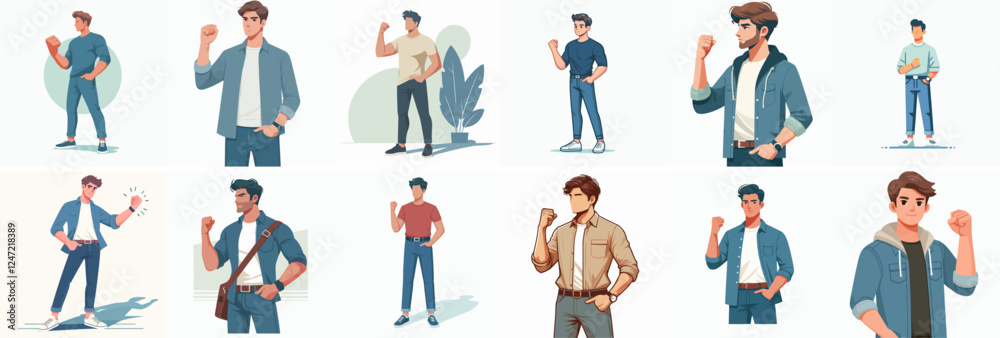 vector set of a person clenching his fist vector set of a person clenching his fist