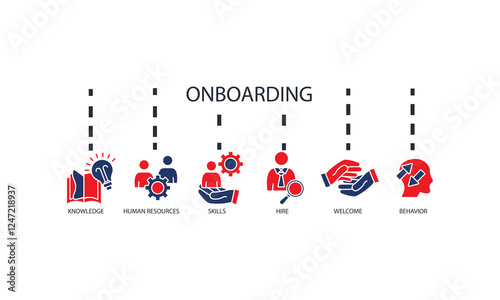 Onboarding icons set isolated on White Background Flat style design