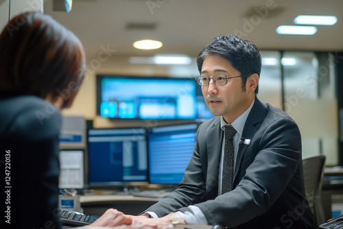 A bank employee advises a client photo