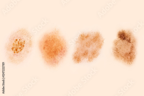 Pattern of normal pigmented nevi. Dermatoscopy. Magnified 20 times. Dermatological set.