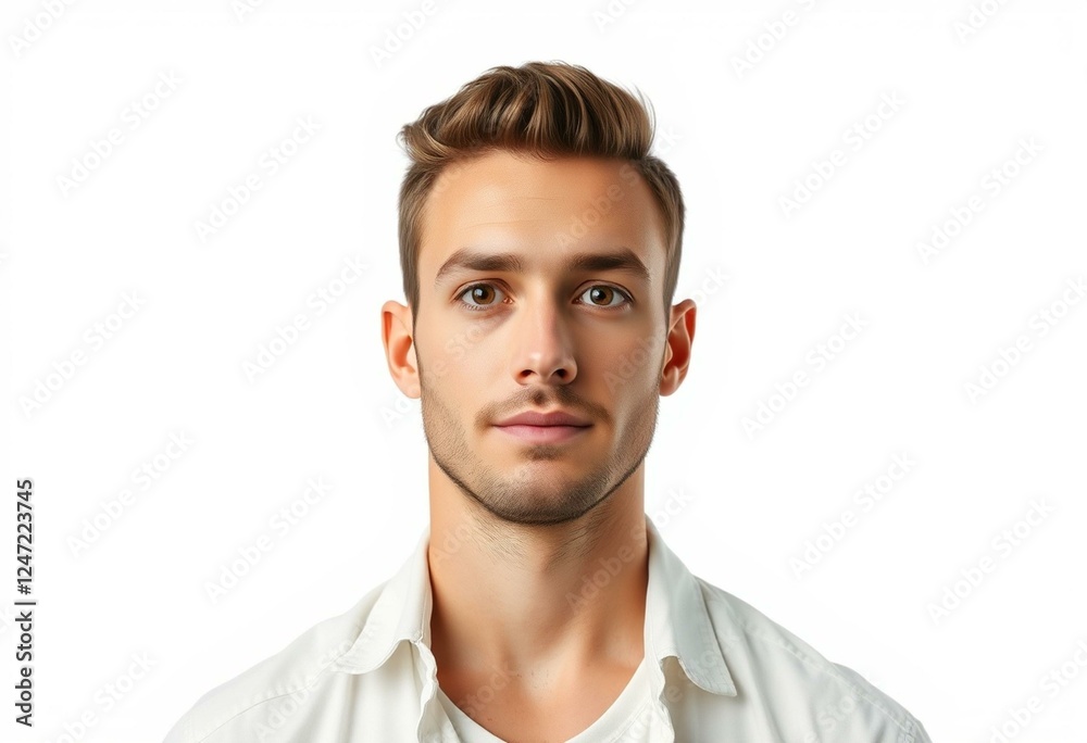 Fototapeta premium Half-length male portrait on white background