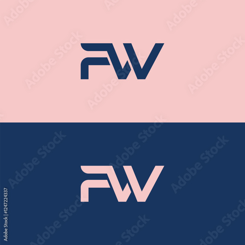 FW letter logo creative design. FW unique design. FW letter logo design on different background.
