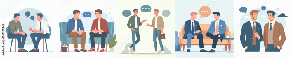 Fototapeta premium business man talking vector collection