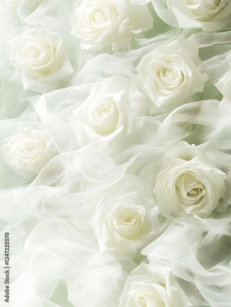 Mini White Roses in Gentle Cascade