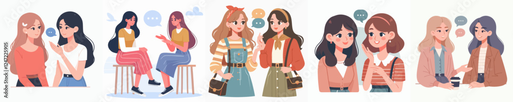 business woman talking vector collection business woman talking vector collection