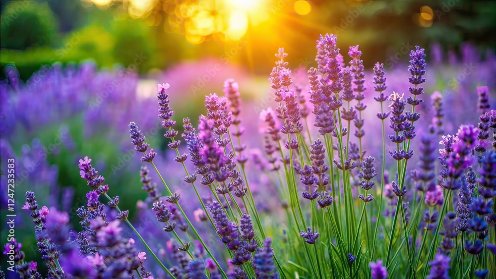 Obraz premium Vertical Lavender Screen Saver - Botanical Garden Beauty