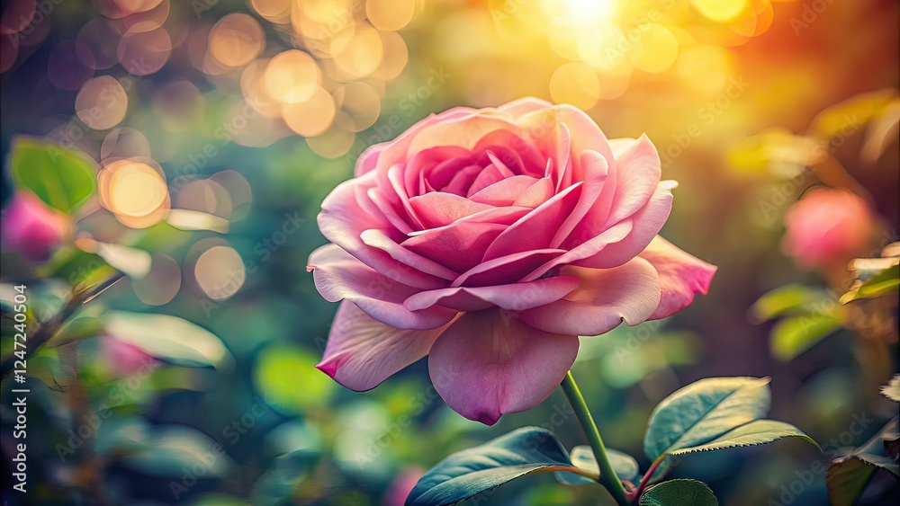Fototapeta premium Vintage Pink Rose Garden Soft Focus