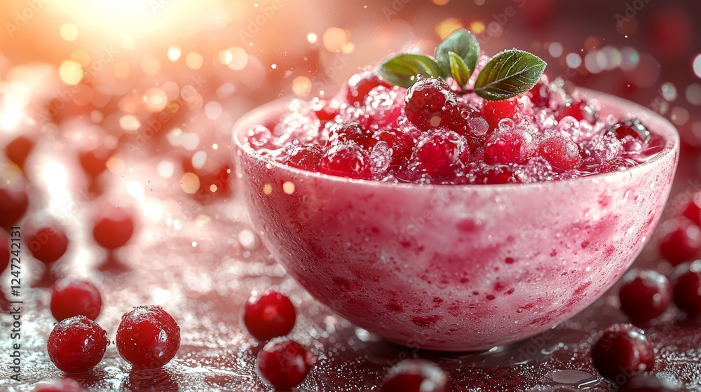Refreshing Cranberry Dessert with Explosive Flavor and Vibrant Presentation Refreshing Cranberry Dessert with Explosive Flavor and Vibrant Presentation