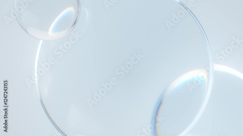 Clean abstract background. Bright neutral video template with pure shiny air bubbles animation. Simple blank with copy space. Seamless loop.