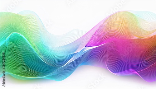 wavy lines on white backdrop with thin abstract stripes graphic resource background banner