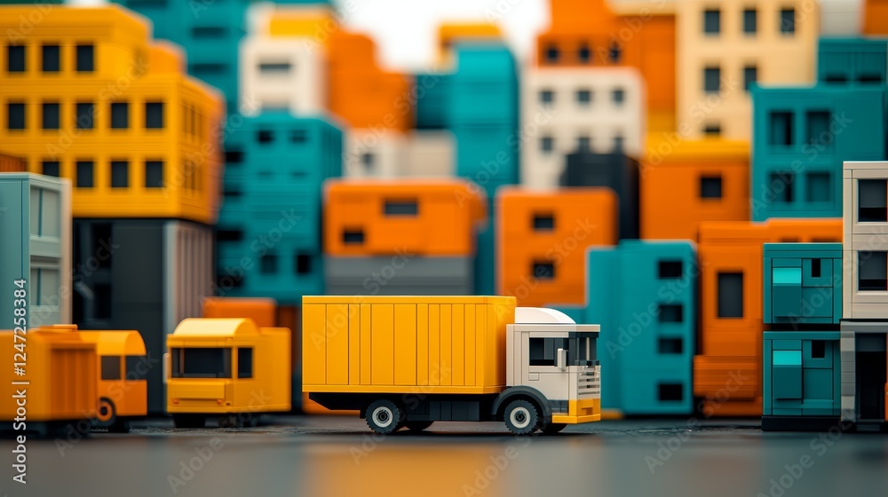 Colorful Paper Cut Layers Displaying Recycling Concepts in a Creative Cityscape