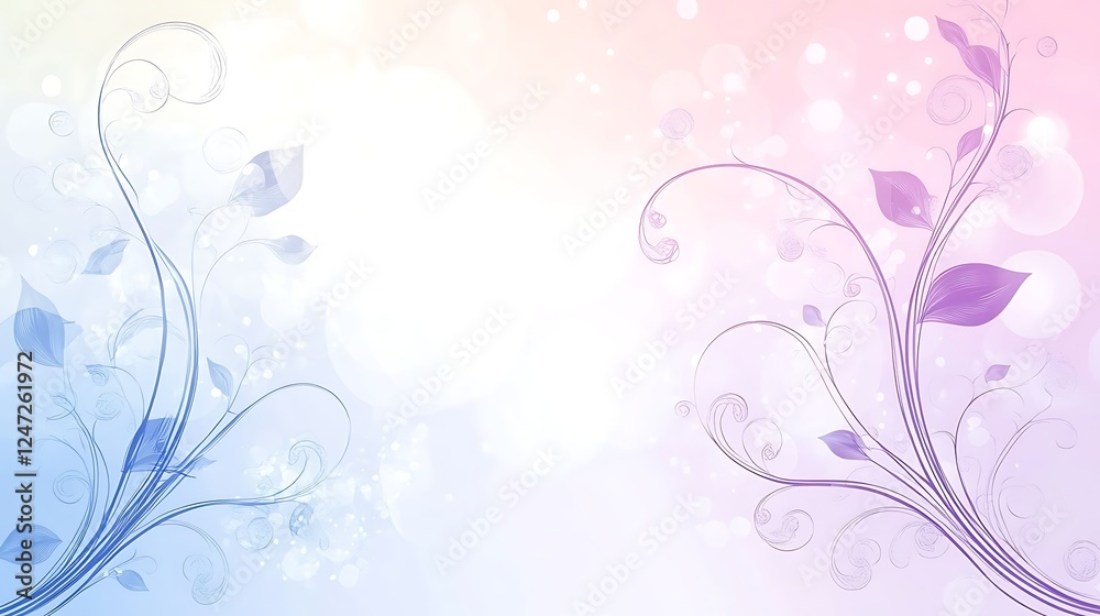 Delicate Floral Design Pastel Background Swirls Delicate Floral Design Pastel Background Swirls