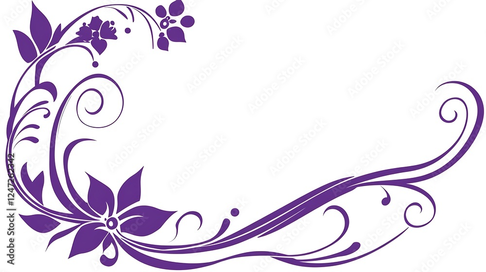 Purple Floral Design Swirls and Flowers Purple Floral Design Swirls and Flowers