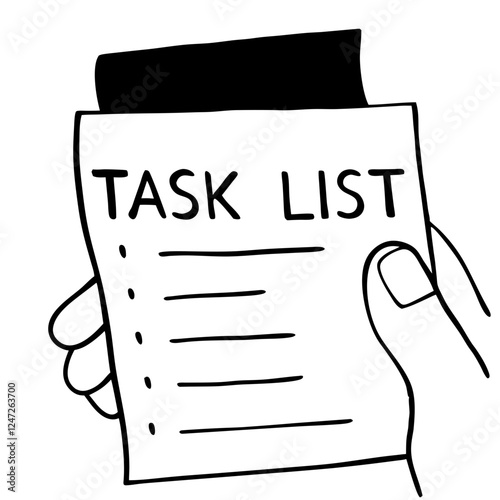 task list line art