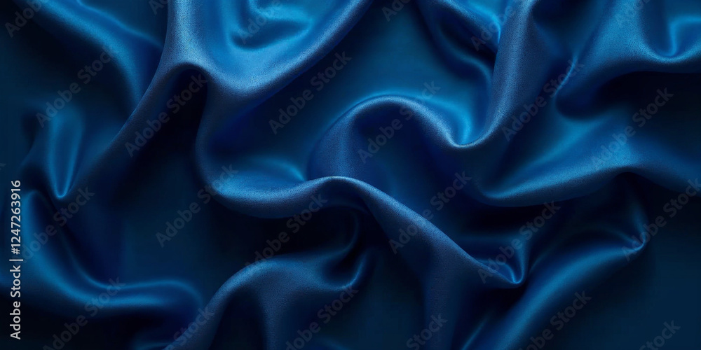 Fototapeta premium Blue Silk fabric background