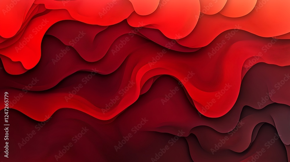 Fototapeta premium Abstract Red Wave Pattern Background Design