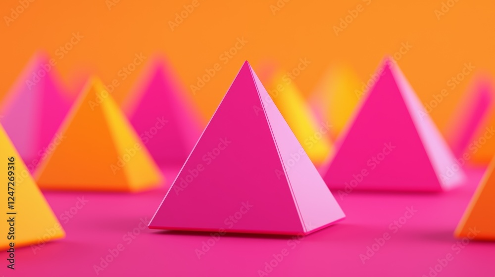 Vibrant Triangular Shapes in Bold Colors with Layered Abstract Background Vibrant Triangular Shapes in Bold Colors with Layered Abstract Background