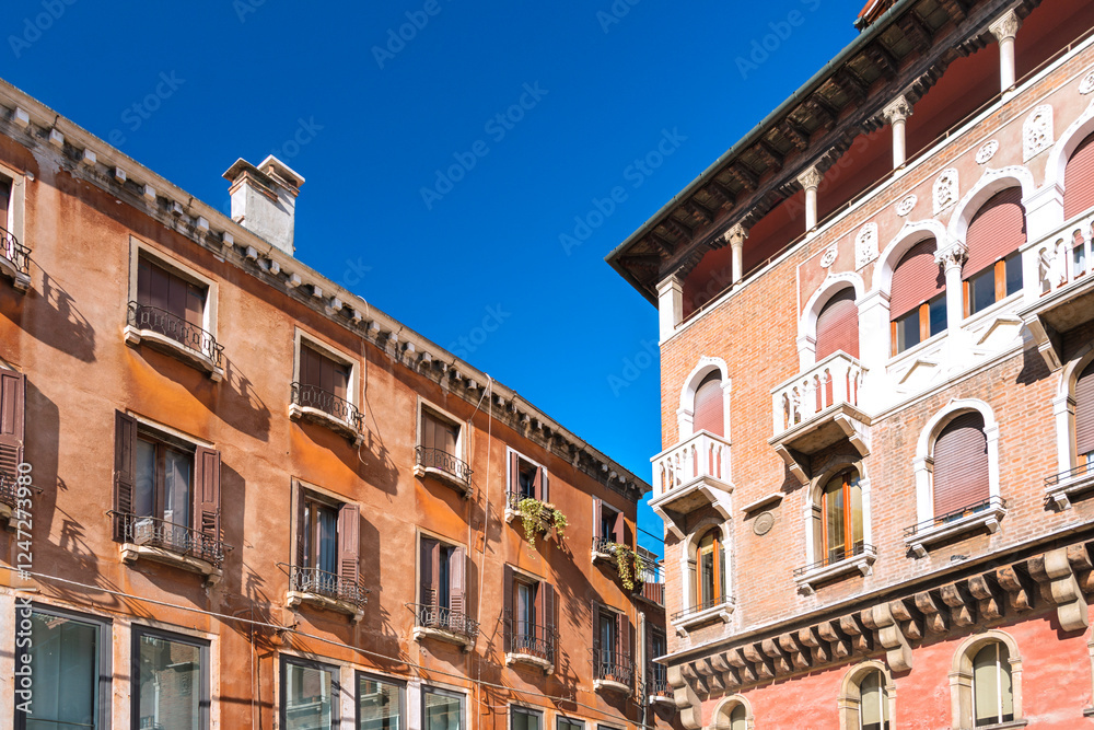 Facade of old building in Venice, Italy, 2019 Facade of old building in Venice, Italy, 2019