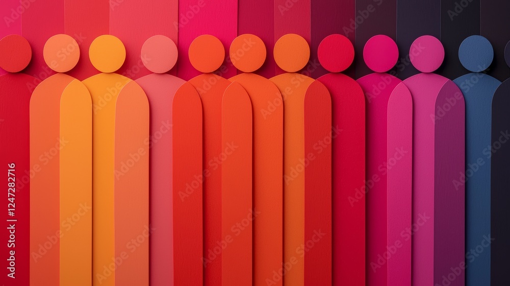 Fototapeta premium Creative Paper Cut Art Representing Corporate Social Responsibility and Diversity Themes