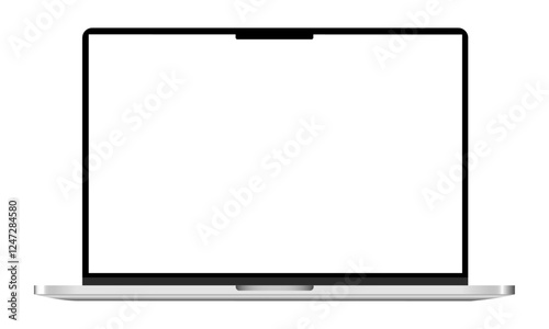 Easily display your designs on this laptop mockup, complete with a transparent background and a blank, customizable screen