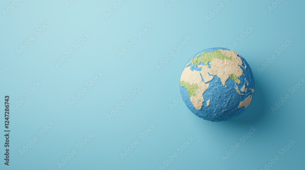 Earth Globe on Blue Background with Linear Arrows Signifying Movement and Direction Earth Globe on Blue Background with Linear Arrows Signifying Movement and Direction