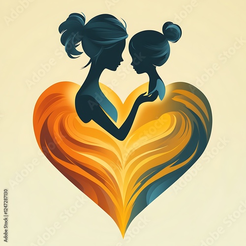 Motherly Love Embraced in Heart Shaped Design