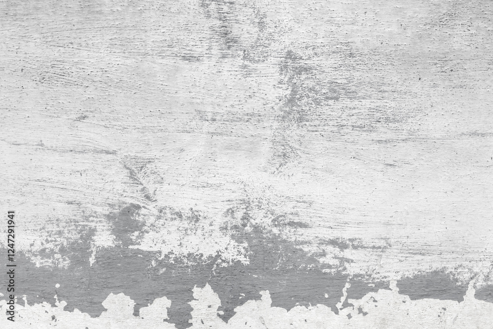 Obraz premium Grungy gray concrete wall with brush strokes of white paint
