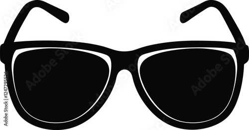 sunglass silhouette on white background