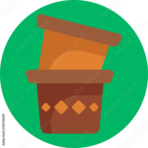 A container designed for holding plants, typically made of clay or ceramic.