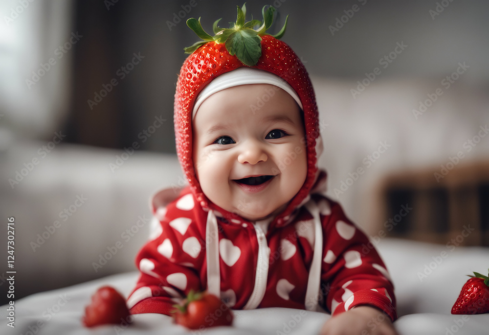 smiling outfit glasses baby strawberry cute shaped heart happy goggles nubes heart-shaped overall funny sitting white background studio seamless paper summer fashion sassy colourful red pink orange smiling outfit glasses baby strawberry cute shaped heart happy goggles nubes heart-shaped overall funny sitting white background studio seamless paper summer fashion sassy colourful red pink orange