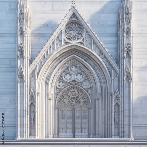 Architectural Wonder  Detailed Cathedral Facade