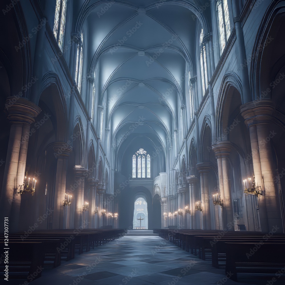Fototapeta premium Grand Cathedral Interior View