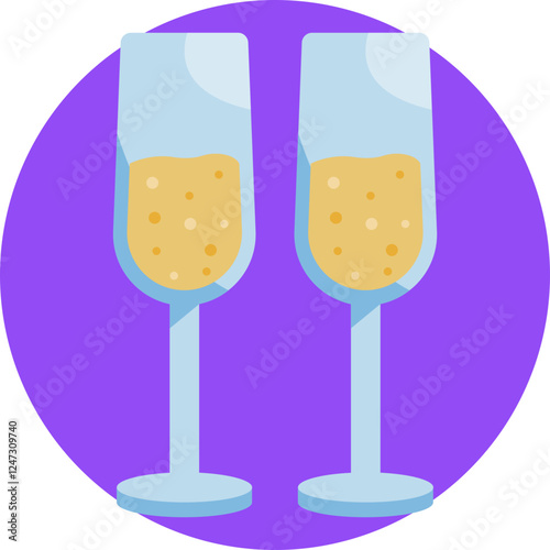 Toasting Champagne Glasses – Two clinking champagne glasses, representing festive moments, parties, and joyful gatherings.