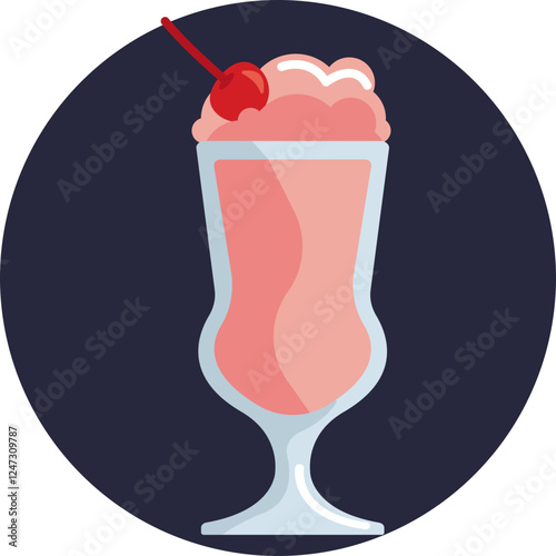 A colorful milkshake with a straw, representing a refreshing dessert beverage.