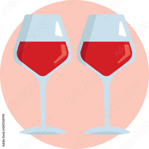 Glass of Wine – A filled wine glass symbolizing red or white wine, often associated with dining and celebrations.