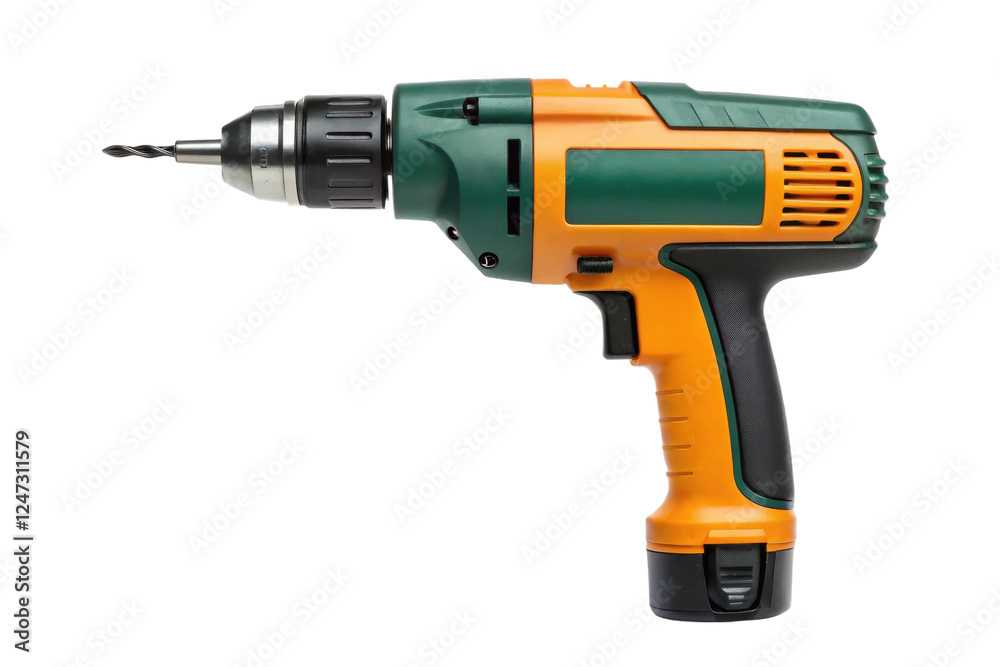 Electric drill used for home improvement tasks, cut out Electric drill used for home improvement tasks, cut out