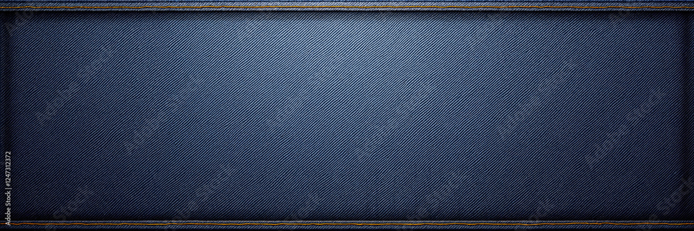 Blue denim fabric with stitched border details
Blue denim fabric with stitched border details