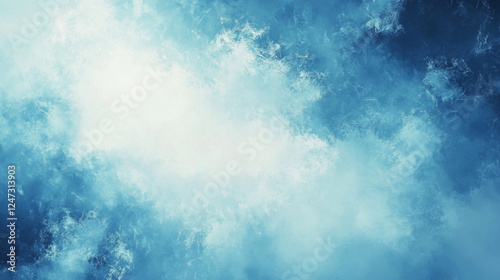 Frosty glass texture with an icy blue background creating a serene winter atmosphere and evoking feelings of calm and tranquility. Generative AI
