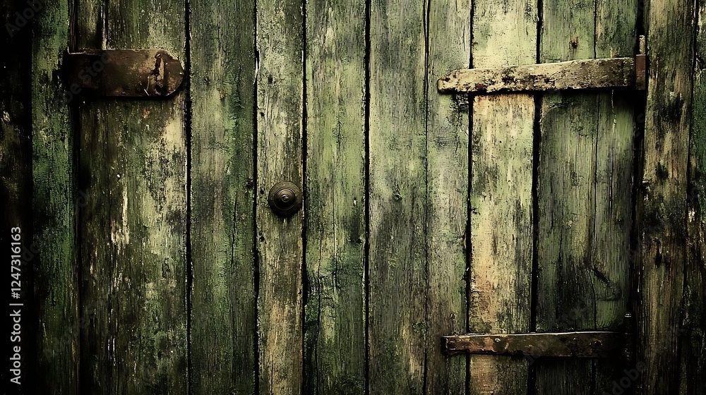 Old weathered wooden door, rural setting Old weathered wooden door, rural setting
