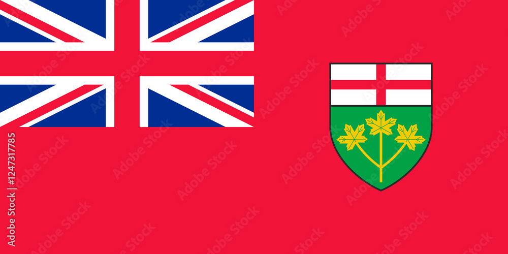 Fototapeta premium Official flag of Ontario. Province of Canada. Illustration
