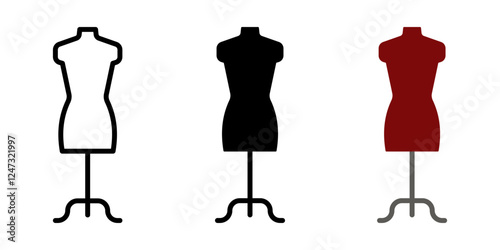 Mannequin icons set. for mobile concept and web design on white background