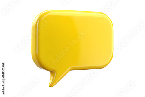 3d yellow speech bubble